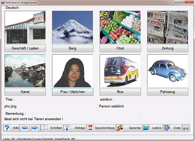 PC-Thai-Lernsoftware ThaiTrainer111 PC-Thai-Lernsoftware ThaiTrainer111