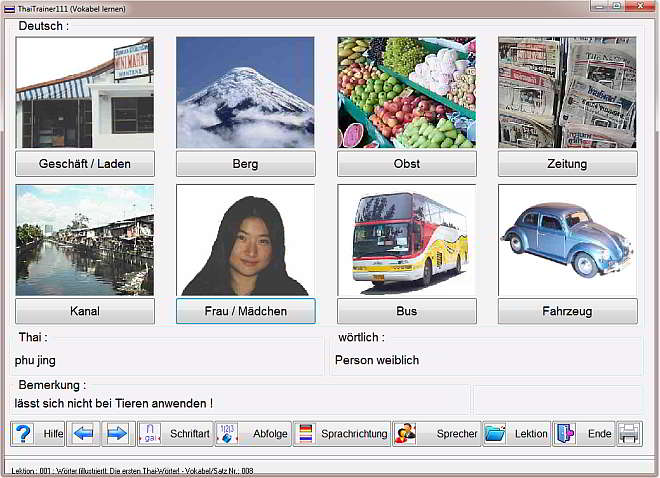 PC-Thai-Lernsoftware ThaiTrainer111